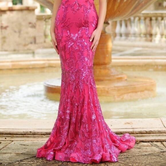 JOVANI 07784 PINK Prom Dress Size 4 - Picture 9 of 12